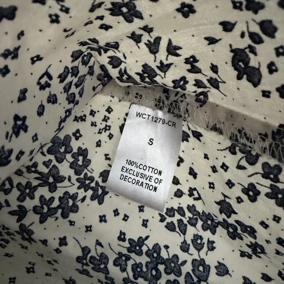 THML Black and Pink Floral Ruffle Blouse - Picture 7 of 7